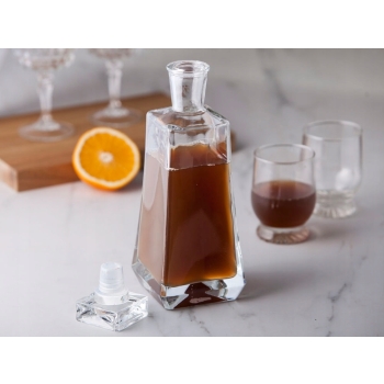 KARAFKA SZKLANA DO WHISKY SKOŚNA 750ML Z GRAWEREM