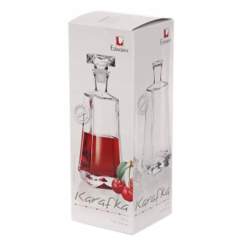 KARAFKA SZKLANA DO WHISKY SKOŚNA 750ML Z GRAWEREM