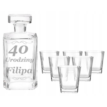 ZESTAW DO WHISKY Z KARAFKĄ 7EL ASTON GRAWER