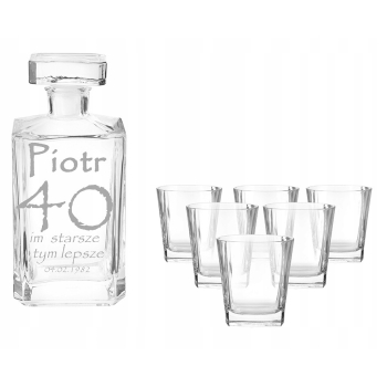 ZESTAW DO WHISKY Z KARAFKĄ 7EL ASTON GRAWER