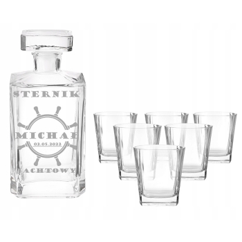 ZESTAW DO WHISKY Z KARAFKĄ 7EL ASTON GRAWER