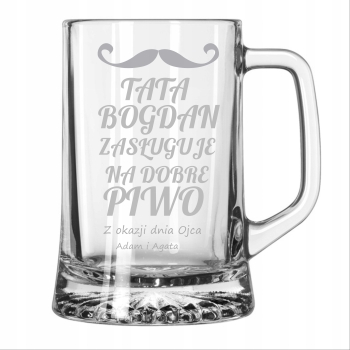 Kufel do piwa na prezent dzień ojca dla taty z grawerem 620ml