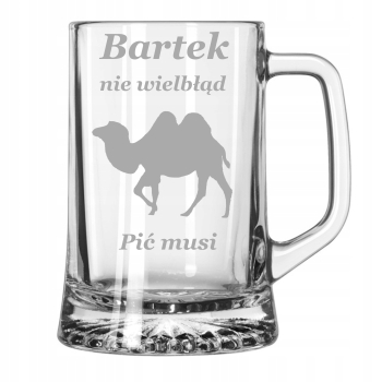 Szklany Kufel Do Piwa Z Uchwytem Grawerowany Dwustronny 620ml