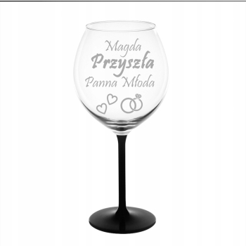 Kieliszek Onyx Xxl Z Grawerem Przyszła Panna Młoda