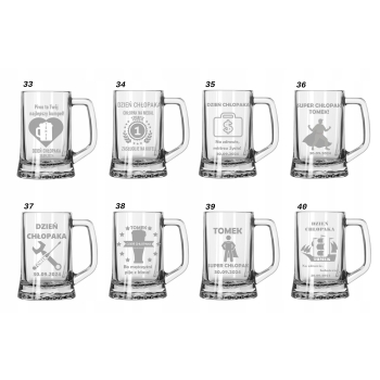 Personalizowany kufel do piwa z grawerem Prezent na dzień chłopaka 620ml