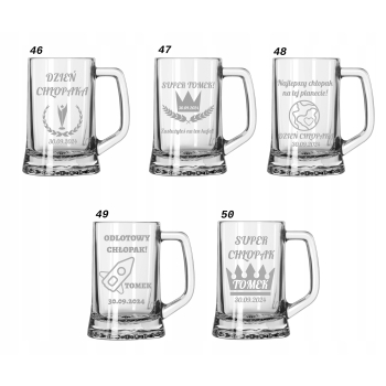 Personalizowany kufel do piwa z grawerem Prezent na dzień chłopaka 620ml