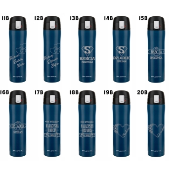 Kubek Termiczny 450ml Granatowy grawer personalizacja Dzień Babci Dziadka