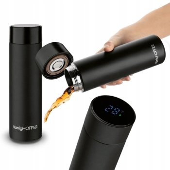 Termos z wyświetlaczem temperatury czarny 500 ml z grawerem prezent Dzień Babci i Dziadka