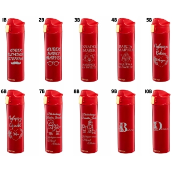 Zestaw 2 kubków termicznych z grawerem 420ml prezent Dzień Babci i Dziadka