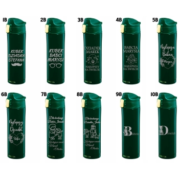 Zestaw 2 kubków termicznych z grawerem 420ml prezent Dzień Babci i Dziadka