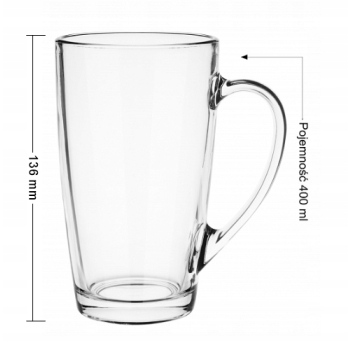 Kubek Szklany Wysoki 400ml z grawerem logo Dzień Babci Kobiet Matki