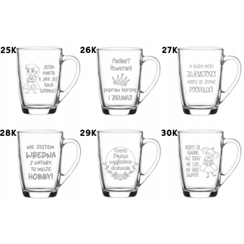 Ala Szklany kubek z grawerem 300ml prezent Twój Napis Logo Dzień Kobiet