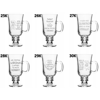 Szklanka wysoka do kawy na nóżce 200ml Irish Coffee z grawerem Dzień Kobiet